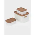 Набор органайзеров для хранения Korely, 3 предмета: 2.4 л / 0.76 л / 0.76 л, цвет слоновая кость