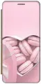 Чехол-книжка на Apple iPhone 12 / 12 Pro / Эпл Айфон 12 / 12 Про с рисунком Сердце из макарун золотой