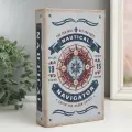 Шкатулка книга-сейф «Поймай дух океана», дерево и искусственная кожа, с замком, 21×13×5 см