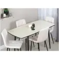 Стол кухонный Эко Бежевый, стеклянный раздвижной, 110х70х75 см