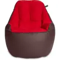 Кресло-мешок Пуффбери «Босс», размер большой, Эко-кожа и велюр Коричневый и красный