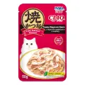 Влажный корм для кошек INABA Yaki Katsuo Dinner Тунец Кацуо на гриле с морским гребешком и ширасу, 6 шт х 50 гр