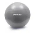 Мяч гимнастический (фитбол) 65 см с эффектом антивзрыв, с ручным насосом, серебристый, DASWERK, 680014