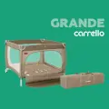 Манеж кровать детский CARRELLO Grande, складной, 100*100 см, c кольцами, бежевый