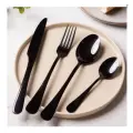 Набор столовых приборов 24 предмета на 6 персон в подарочной упаковке нержавеющая сталь черный