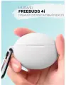 Силиконовый чехол для наушников Huawei FreeBuds 4i (Хуавей ФриБадс 4и), белый