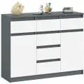 Комод с ящиками и дверками Мори МК1200.4 цвет графит/белый, ШхГхВ 120,4х41х94 см