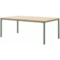 Стол деревянный обеденный Tagliamento Armona, 100х200 см, всепогодный, тик/зеленый алюминий