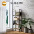 Стеллаж STRONG MAX loft, коричневый, металлический напольный с 5 деревянными полками из ЛДСП, 60.5х35х181 см, гростат