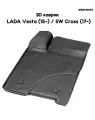 Водительский 3D коврик Adamauto в салон для ВАЗ (LADA) Vesta 1 пок (15-), SW Cross (17-)