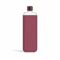 Бутылка с силиконовым чехлом Memobottle Slim, бордовый