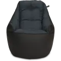 Кресло-мешок Пуффбери «Босс», размер большой, Эко-кожа и велюр Черный