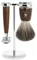 Бритвенный набор MUEHLE RYTMO, ясень, натуральный барсучий ворс, Т-образная бритва