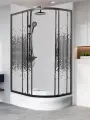 Душевой уголок с поддоном Мономах 100/80/180 МЗ BL L 10000012459 100x80 см L, профиль черный матовый, стекло интимато