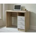 Стол письменный компьютерный мастер-мебель, ЛДСП, 102x53x76 см, с ящиками, цвет дуб сонома/белый