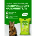 Наполнитель комкующийся древесный барсик Tofu зеленый чай 15 л. Для кошек