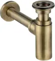Сифон для раковины Wirquin Linies 1 1/4х32 мм бутылочный с выпуском d65 мм с отводом бронза (30987100)