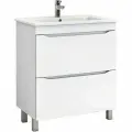 Тумба с раковиной Vigo Grani 60 напольная, 2 ящика, белая