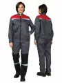 Костюм рабочий женский Профессионал лето серый/красный/чёрный 104-108 / 158-164 65% п/э,35%хб (во отделка). спецодежда