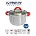 WEBBER BE-342/2 Кастрюля из нерж стали со стеклянной крышкой (d=20; 4,0л)