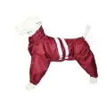 Демисезонный комбинезон для американского кокер-спаниеля кобеля, на тонком синтепоне, повышенной прочности, со светоотражающими полосами, цвет бордо