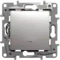 Механизм Etika 672403 выключателя 1кл. с подсветкой с/п алюминий Legrand (2 шт. в комплекте)