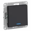 4 шт. Systeme Electric AtlasDesign Карбон Выключатель 1-клавишный с подсветкой, сх.1а, 10АХ, механизм, ATN001013
