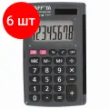 Комплект 6 шт, Калькулятор карманный STAFF STF-6248 (104х63 мм), 8 разрядов, двойное питание, 250284