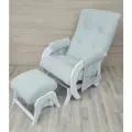 Кресло-маятник, с пуфом, с карманами, велюр, нагрузка до 120кг