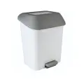 Контейнер для мусора с педалью 15л, белый, пластиковый, с ведром-вставкой