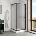 Душевая кабина Parly Frost FQ811B 80x80, с низким поддоном, профиль черный, стекло матовое