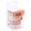 MESHU Набор клейких декоративных лент Pink waves MS_36903, розовый/белый, 4 шт.