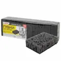 Губки для посуды SQUARE BLACK 98х66х30 мм, комплект 10 шт, крупнопористый поролон/абразив LAIMA, 608648