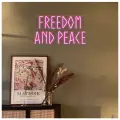 Светильник неоновый Свобода и мир Freedom and Peace, 60х34 см, розовый
