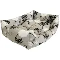 Лежанка c бортиками для животных AntePrima White Flowers, бежевая, L, (85х70см) (Италия)
