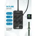 Сетевой фильтр SKYLINE USP-420, 4 розетки, 3 USB + 1 type-C, power delivery, кабель 2 метра, 4000 Вт, 16А, черный