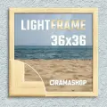 Рамка для фото 36х36 см, серия Light Frame, фоторамка деревянная. Неокрашенная, cкругленный профиль 24х16 мм. Карельская сращенная сосна