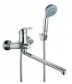 TSARSBERG 950-1243, Смеситель для ванны (керамический картридж диаметр 40 мм, излив 35 см, душевая лейка, шланг)