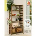 Стеллаж из массива дерева 210х99х42 см, покрыт маслом, 6 полок, нагрузка 300 кг
