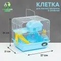 Клетка для грызунов Пижон, укомплектованная, 27 х 21 х 26 см, голубая, 7861058