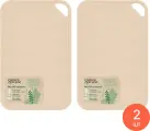 Доска разделочная Sugar&Spice Green Republik с желобом для стока и ручкой, пластик, цвет лен 29х20см / аксессуары для кухни (комплект из 2 шт)