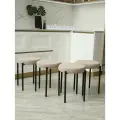 Комплект мягких табуретов Канапе 4шт, кремовый/черные ноги
