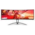 AOC Монитор 48.8 AOC AG493UCX2 VA 5120x1440, 165 Гц, 1 мс, 32:9, 400 кд/м2, 3xHDMI, 1xDP, 1xUSB-C, изогнутый, черный