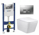 Комплект 3 в 1 инсталляция Geberit Duofix + Унитаз Vincea Q-Line VT1-12 + кнопка хром матовый