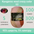 Пряжа Color City Kangaroo wool crazy color 03 (100г/300м, упаковка 5 мотков)