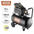 Компрессор воздушный WESTER WK1800/50C, поршневой масляный, 50 литров, 1800 Вт, 208 л/мин, 8 бар