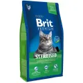Brit Premium Cat Sterilised для стерилизованных кошек и кастрированных котов Курица, 8 кг.