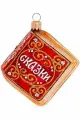 Ёлочная игрушка формовая книга сказок, расписная, красная, 60 мм, стекло, Елочка С2275-кр