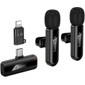 Микрофон беспроводной на клипсе Hoco L20A USB-C и Lightning, чёрный