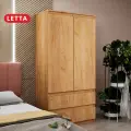 Шкаф для одежды Letta Пакс Крафт, ЛДСП, напольный, 2 распашные дверцы, цвет золотисто-бежевый